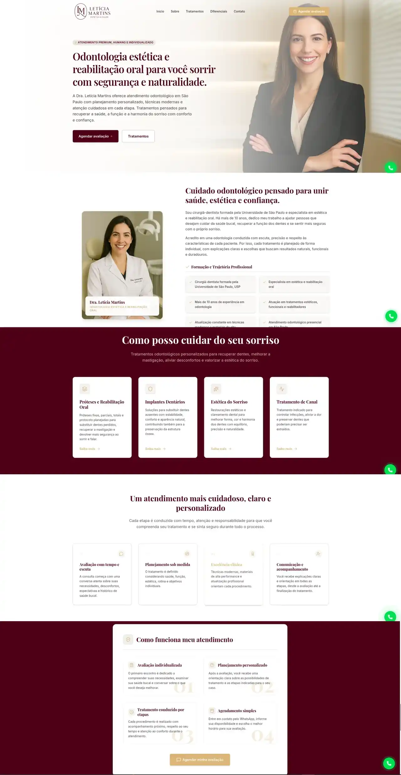 Site de Dra. Leticia Martins criado pela Bydo Marketing